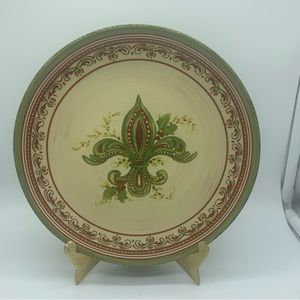 Fluer de Lis Lot of a Holiday Plate, and Wall Hook